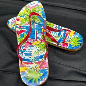 Vintage Diana Gilman Womens Slide Thong Sandals size 8